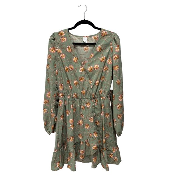 ABOUND Women Floral Green Mini Dress MEDIUM - Picture 2 of 5